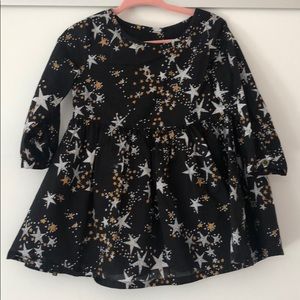 Black dress with gold stars